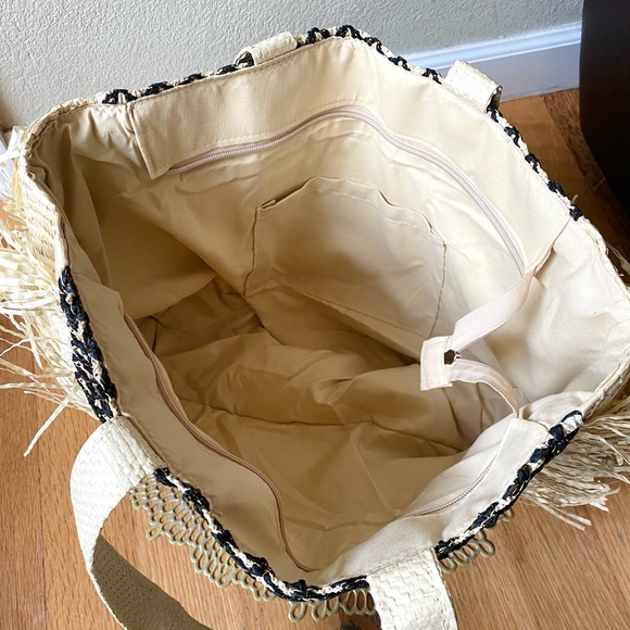 Fringe Detailed Straw Tote - Picture 5 of 5
